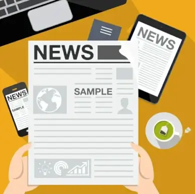 news media concept newspaper smartphone icons