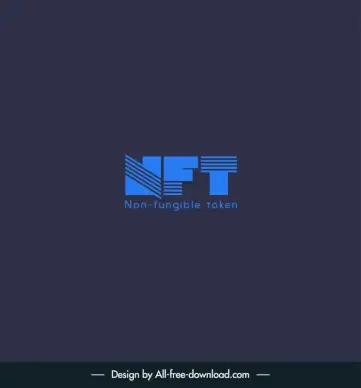 nft non fungible token logotype dark flat texts decor