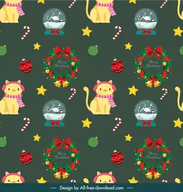 nice christmas pattern template repeating cute elements