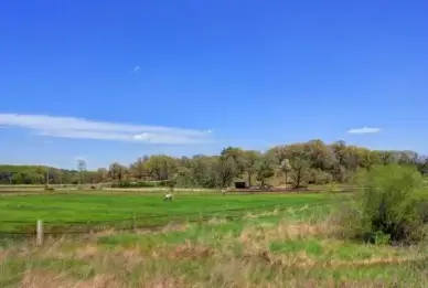 nice farm landscape under blue sky on the military ridge state trail