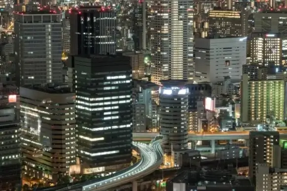 sparkling skyscrapers in modern city