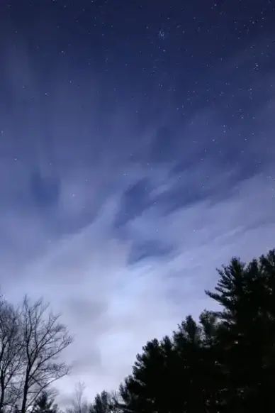 night sky stars clouds