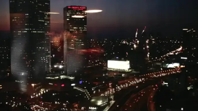 nightlife of modern urban at night