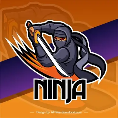 ninja background dynamic design cartoon character