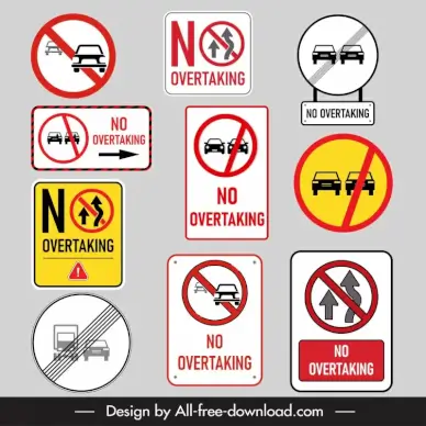 no overtaking sign board templates cars cross lines sketch 