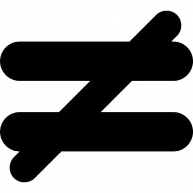 not equal mark sign icon flat silhouette outline