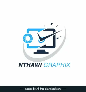nthawi graphix a logotype computer and a camera and clock watch