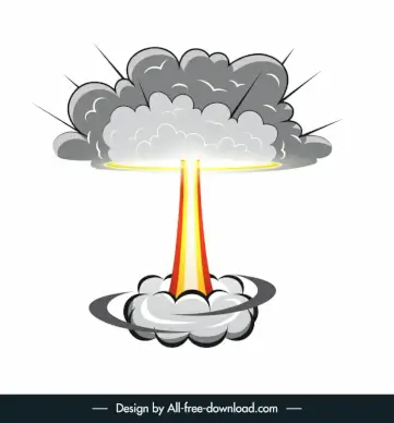 nuclear bomb icon dynamic classical smoke light sketch