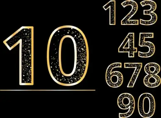 numbers background shiny sparkling yellow decor