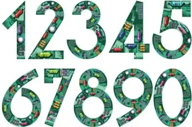 numeral with circuit board vector