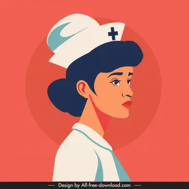 nurse design elements cartoon character  