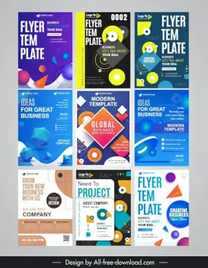 objects flyers templates collection modern elegant geometric shapes