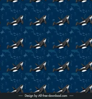 ocean pattern template dark repeating whales sketch silhouette dynamic design 