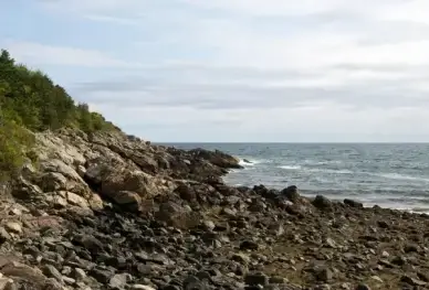 ocean water rocks clouds