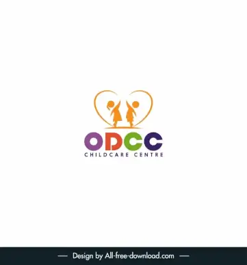 odcc logo nonprofit organization childcare centre logotype flat silhouette design