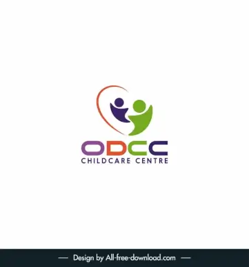odcc logo nonprofit organization that focuses on looking after young children logo template dynamic flat curves human icons sketch