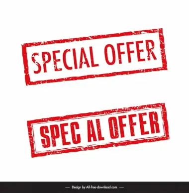 offer stamp templates flat classic rectangular