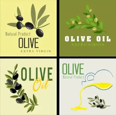 olive oil advertising banners fruits icon decoration