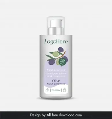 olive skincare bottle packaging template modern elegance