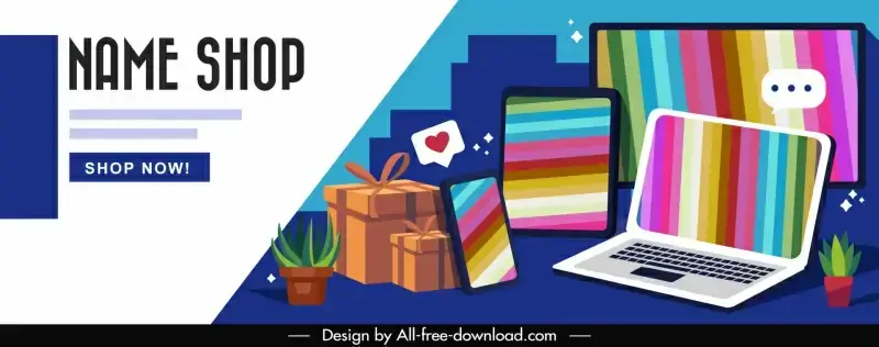 online shop promotional facebook post digital devices presents sketch