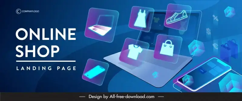 online shop promotional facebook post modern 3d electronic devices decor