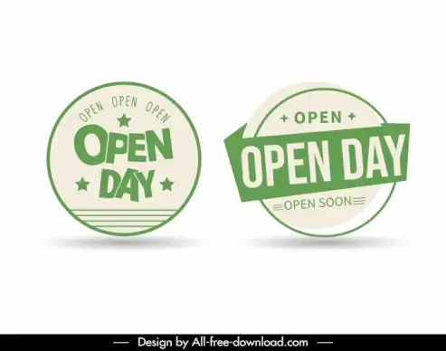 open stamp templates elegant circle stars ribbon
