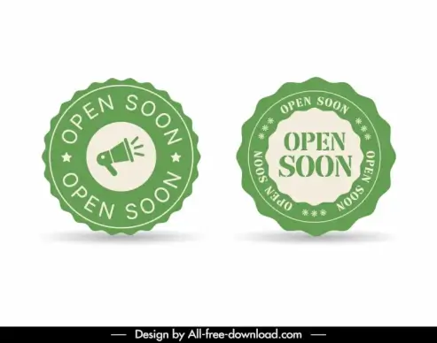 open stamp templates elegant flat serrated circles