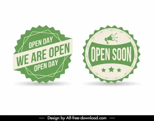 open stamp templates flat classic geometric shapes 
