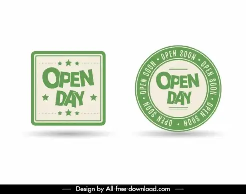 open stamps templates elegant circle square stars