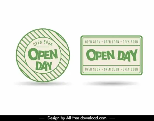 open stamps templates flat circle rectangular shapes 