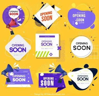 opening tags templates modern colored shapes sketch