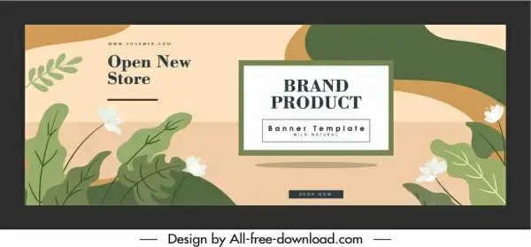 openning banner template elegant classic botanical decor