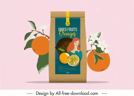 orange fruit package advertisement elegant classical handdrawn