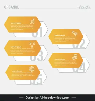 orange infographic template flat elegant geometric frame
