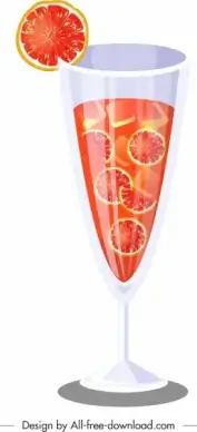 orange juice glass icon shiny colored design
