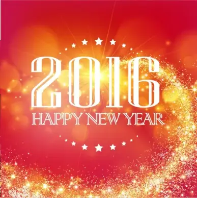 orange red 2016 happy new year background