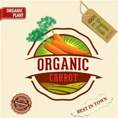 organic carrot sale badge