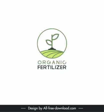 organic fertilizer logo circle isolated field 
