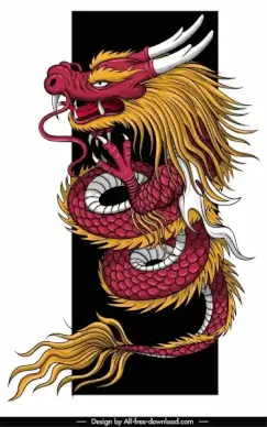 oriental dragon template colored classical impressive design