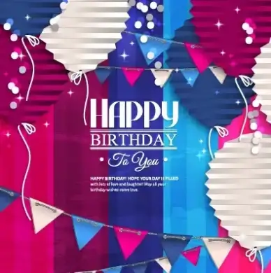 origami balloon with happy birthday background