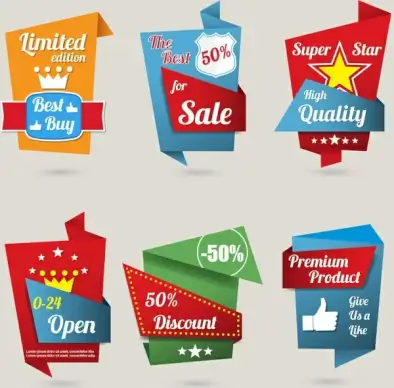 origami design label sets