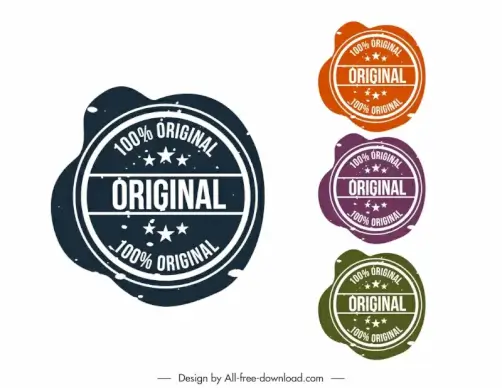 original copy stamp templates collection retro design 