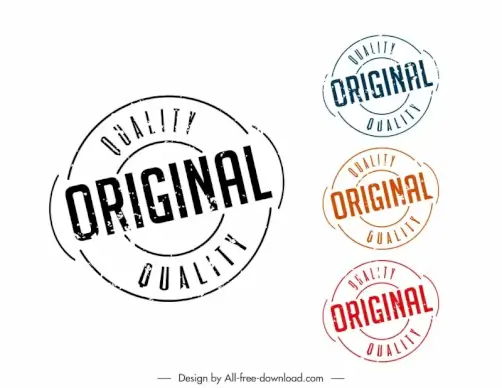 original copy stamps templates retro symmetric circles texts