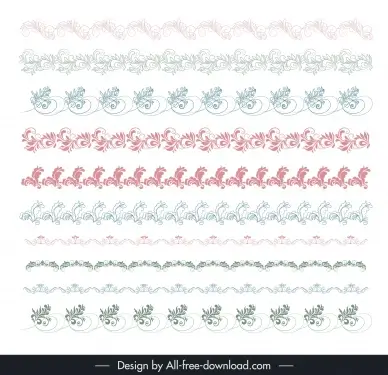 ornamental frames design elements collection handdrawn dynamic curves 