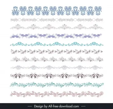 ornamental frames design elements collection symmetric seamless