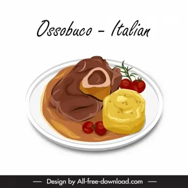 ossobuco alla milanese cuisine advertising banner template elegant classical design 