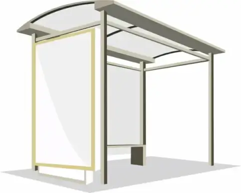 outdoor advertising panel covered bus station design