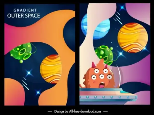 outer space backgrounds colorful modern planets spaceship decor