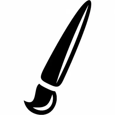 paint brush sign icon flat black white outline