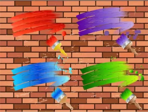 paint on brick wall